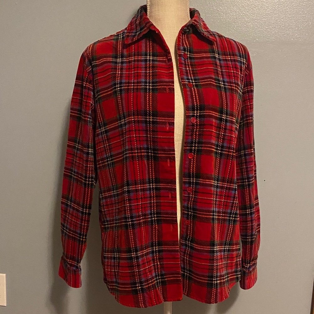 L.L. Bean Women's thick Red scotch Plaid Shirt/ Shacket
